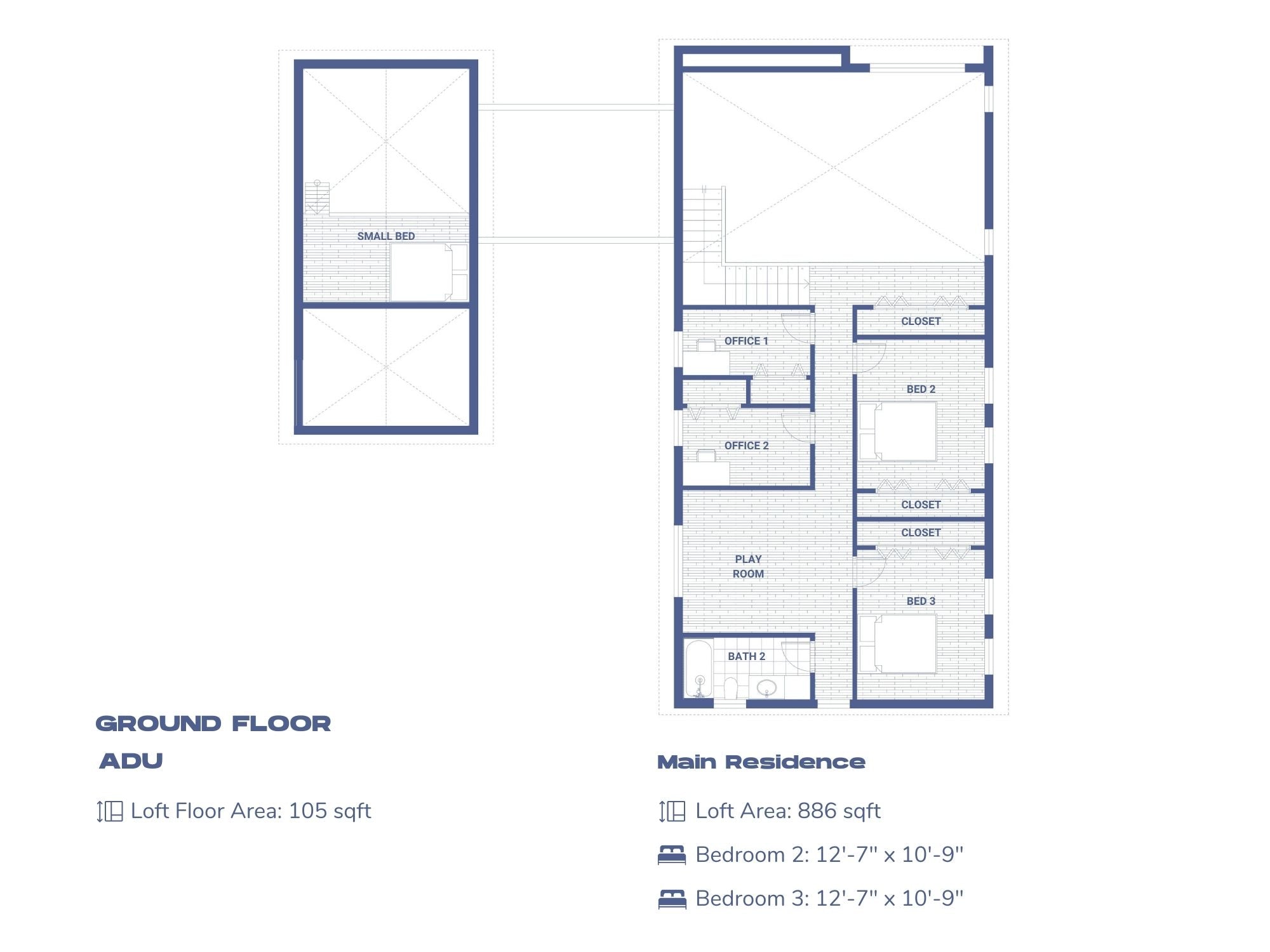 barn style house plans: DWF Twin House Loft Floor Plan
