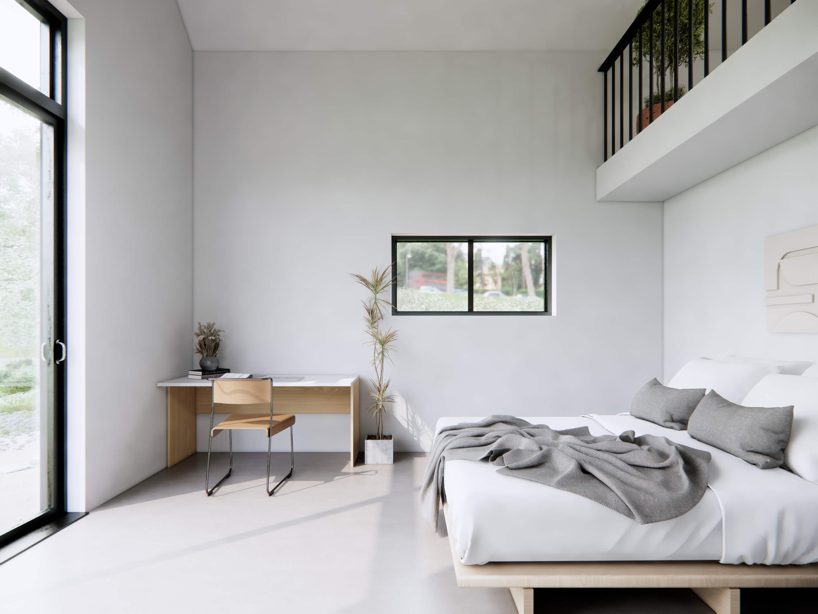 The potential living space can be converted into a two-bedroom floor plan.