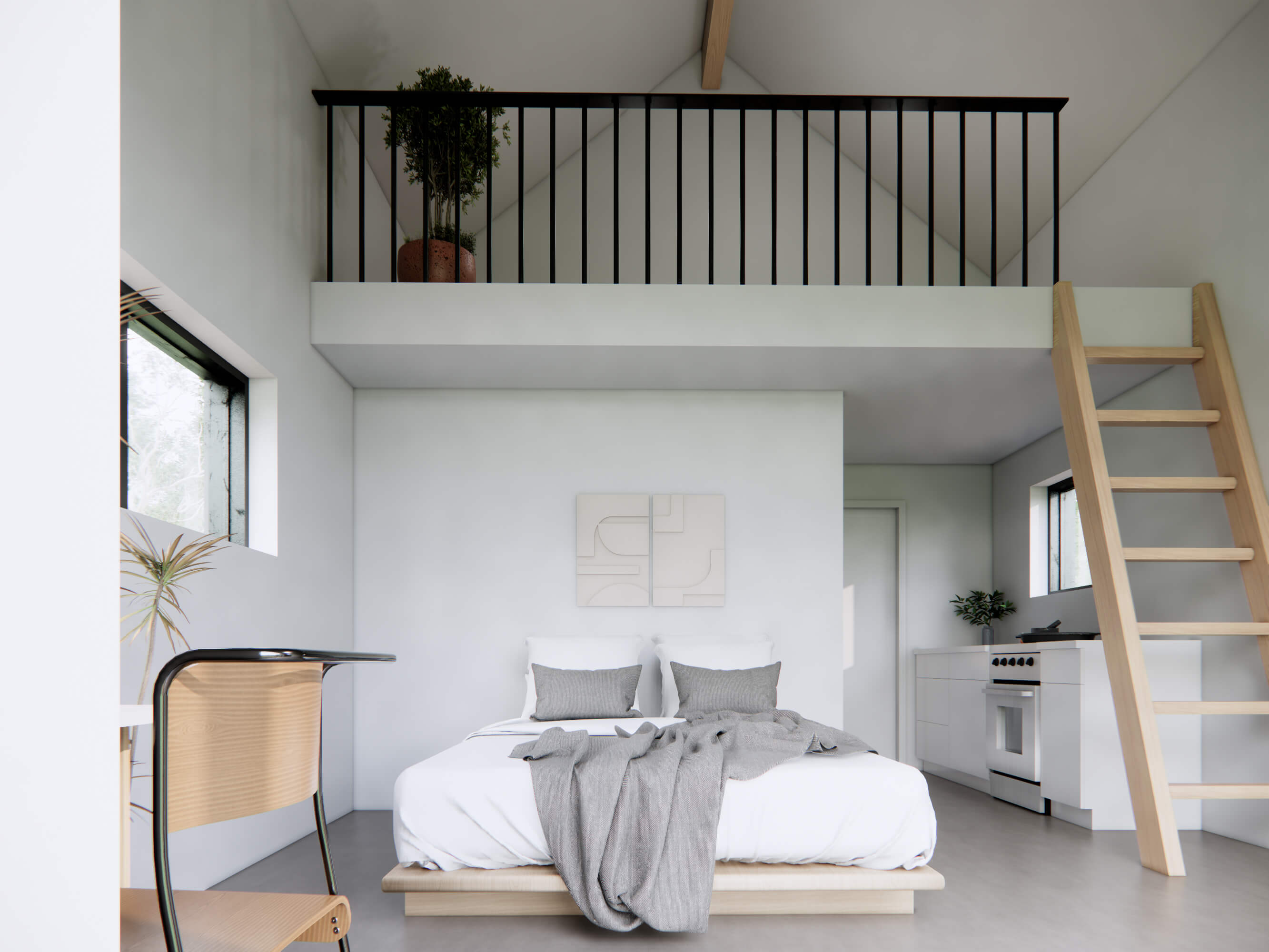 Spacious living area in an adu floor plan design