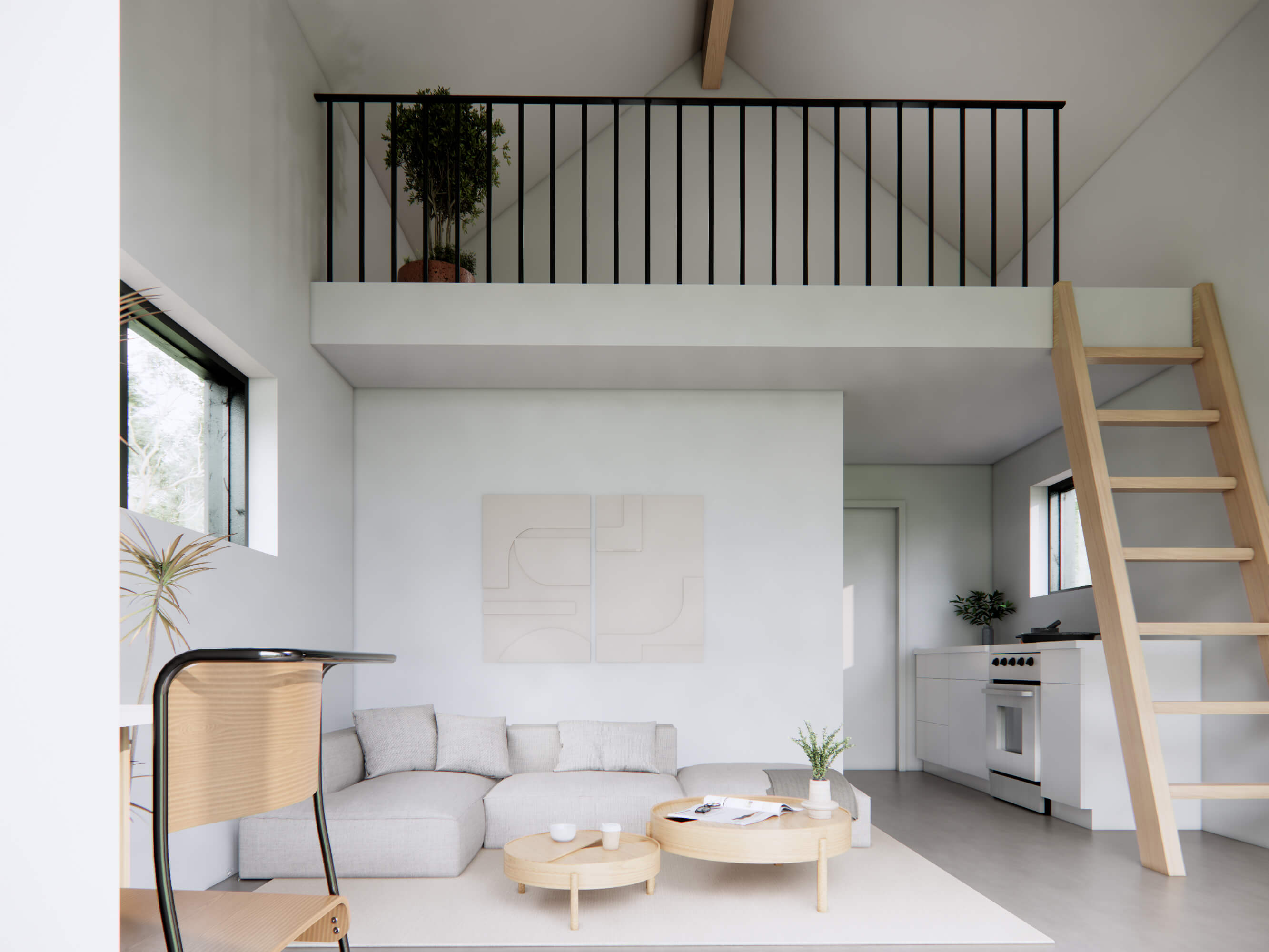 Spacious living area in an adu floor plan design
