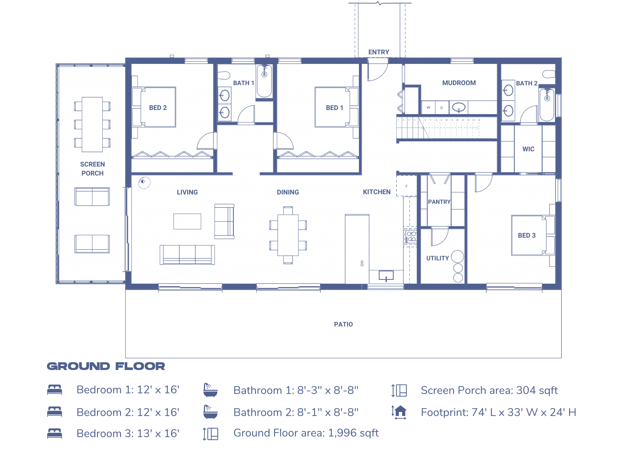 Ground Floor Plan of FRANK 3BD XL