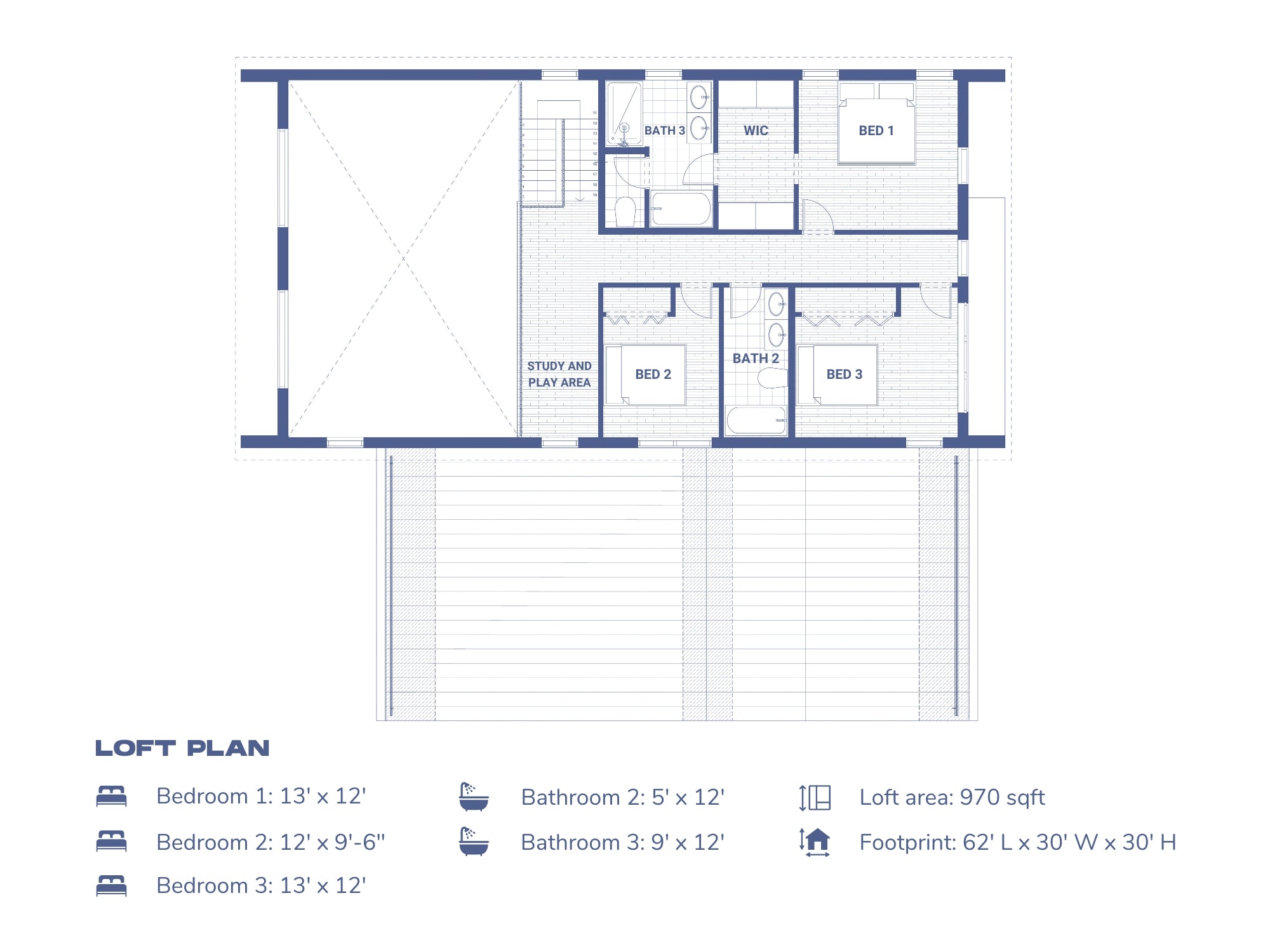 Loft Plan of FRANK 5BD Nordic Barndo