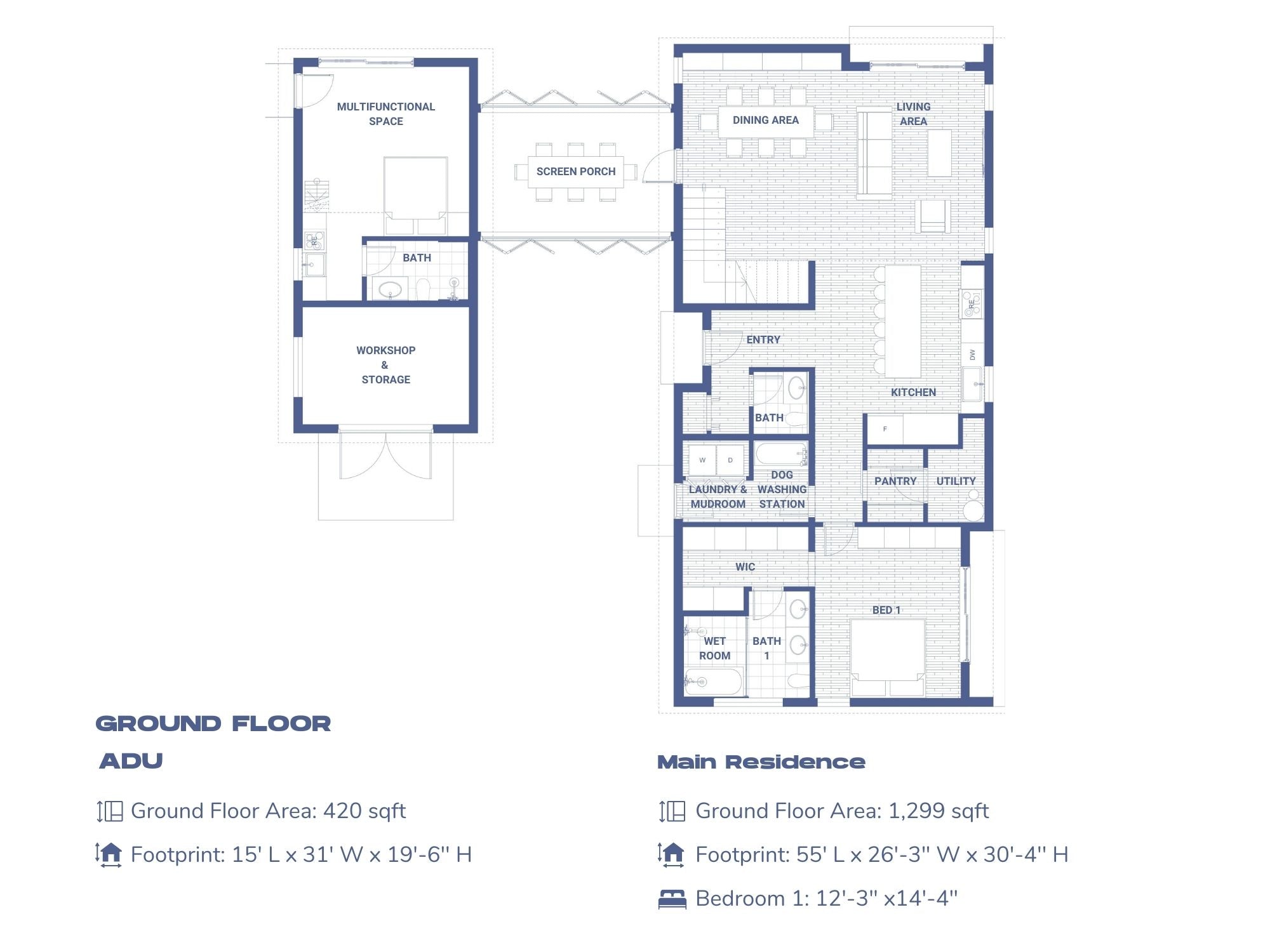barn style house plans: DWF Twin House Ground Floor Plan