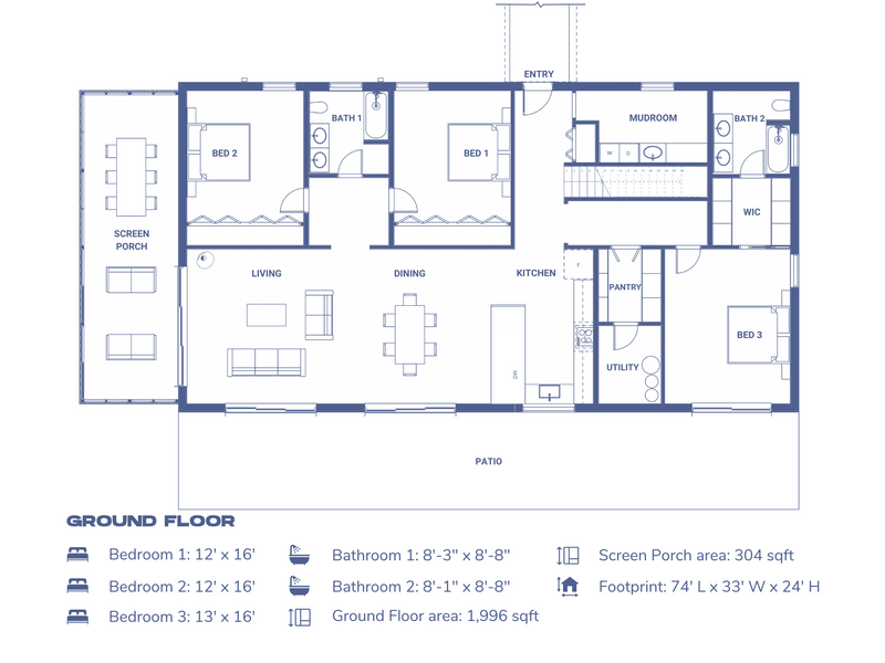 3 Bedroom Extra Large House