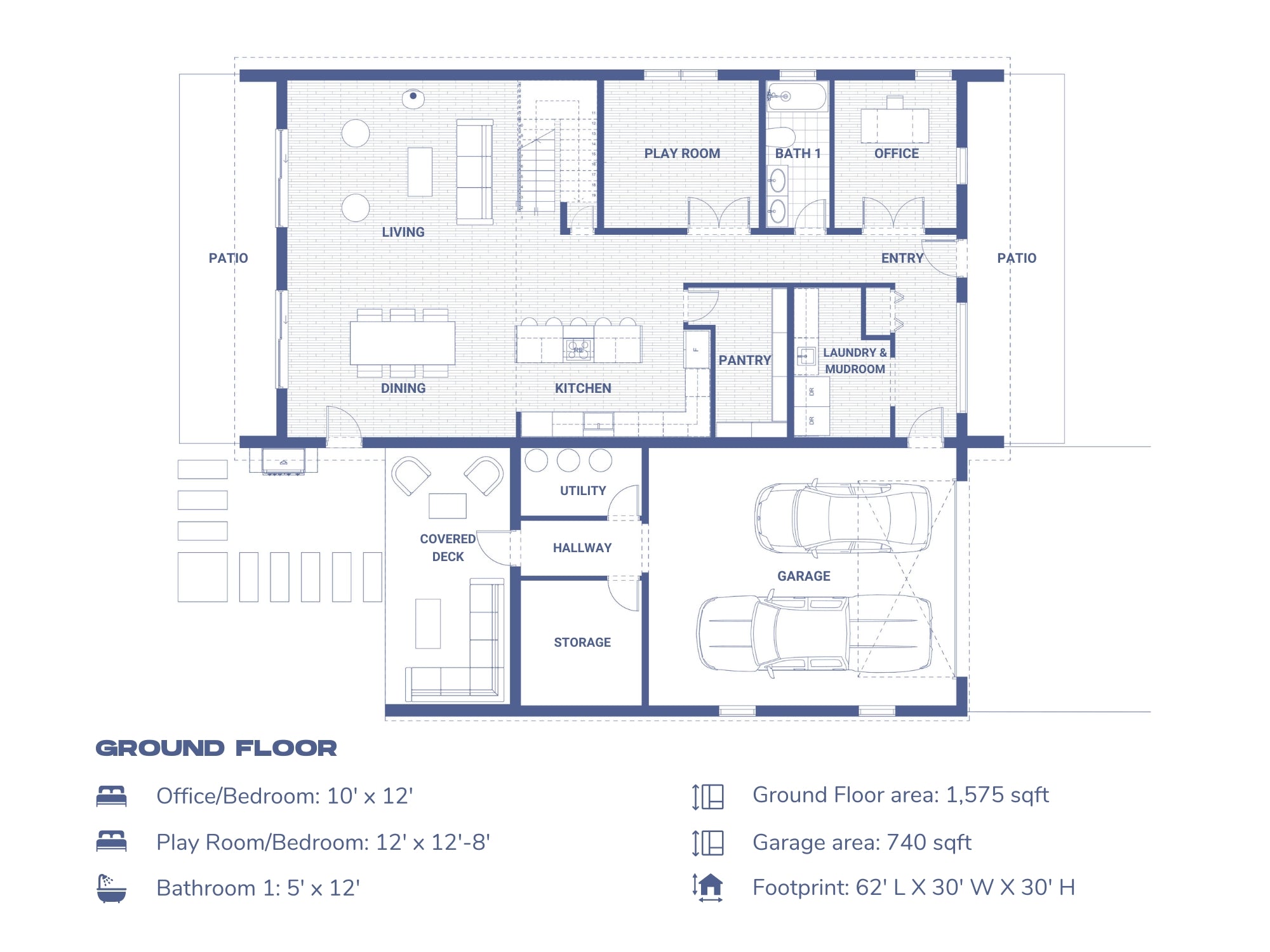 Ground Floor Plan of FRANK 5BD Nordic Barndo