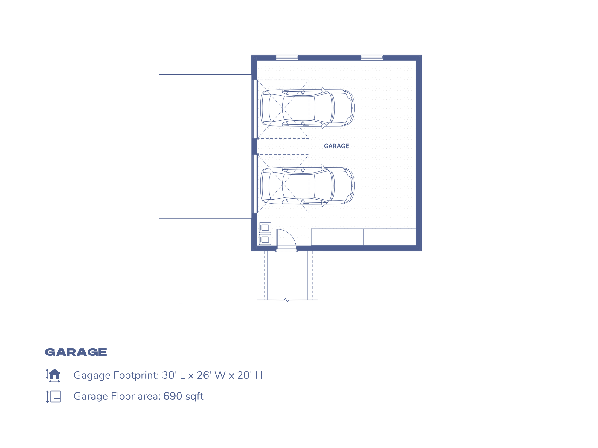 Garage Plan of FRANK 3BD XL